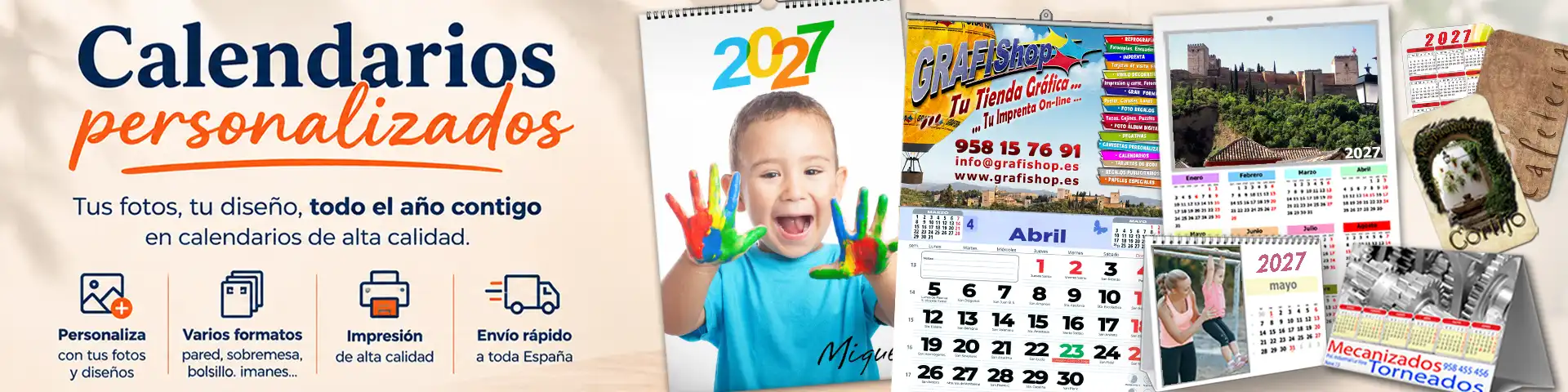 Calendarios personalizados impresos por Grafishop
