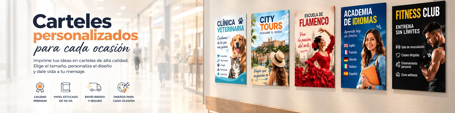 Carteles personalizados A4 y A3 con diferentes diseños