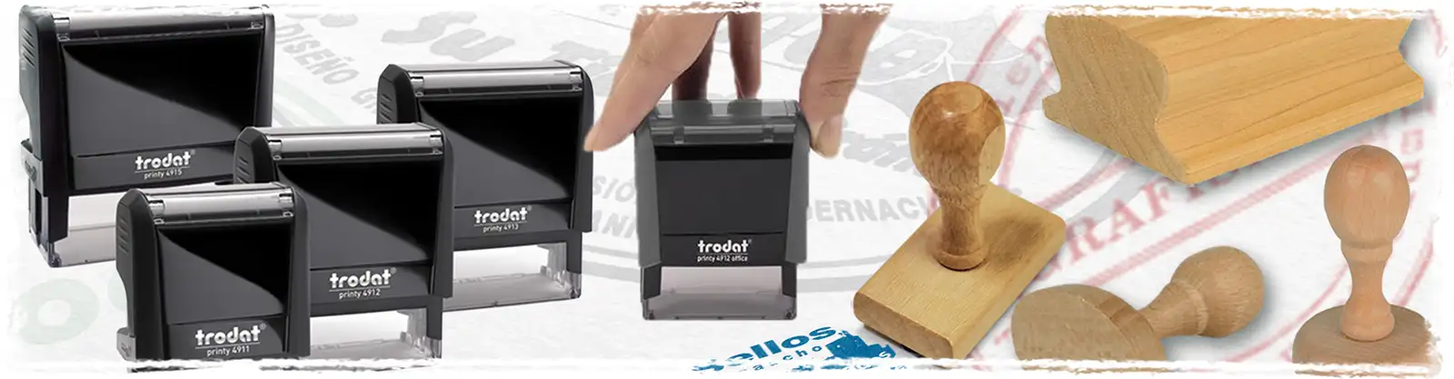 Fabricación de sellos de caucho personalizados para empresas y profesionales.