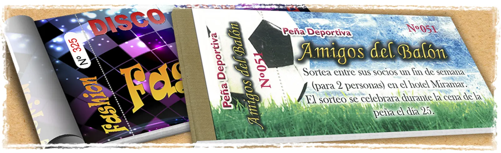 Papeletas numeradas para rifas y sorteos personalizadas.