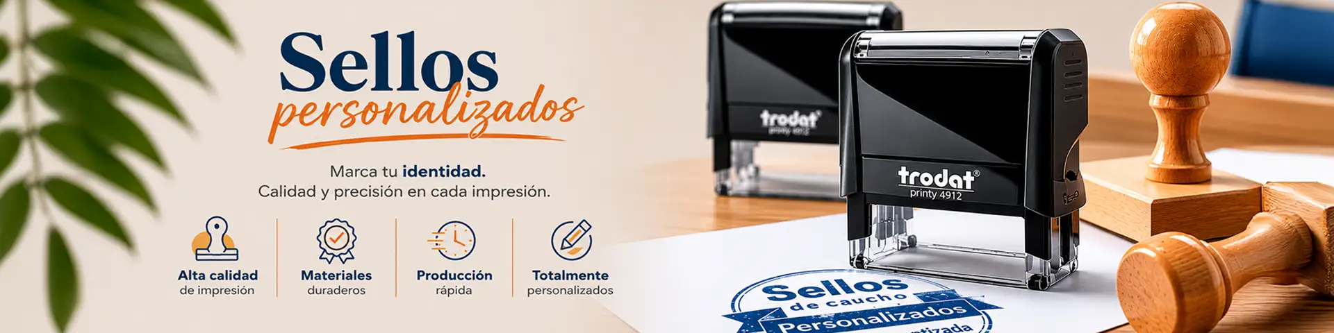 Modelos de sellos de caucho personalizados automáticos y de madera para empresas y profesionales