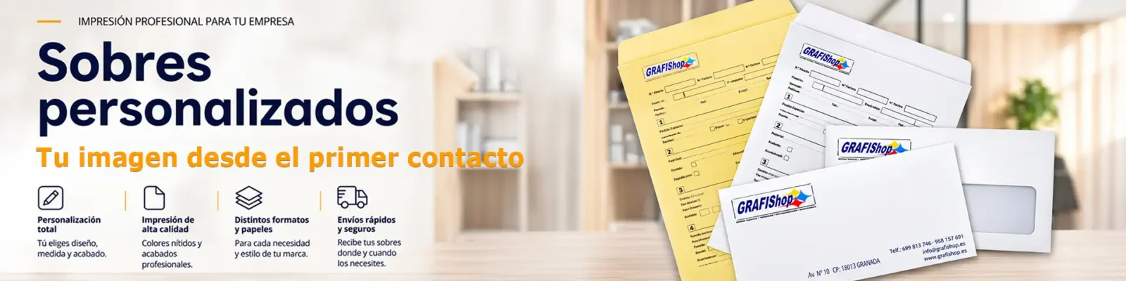 Sobres personalizados con logo para empresas impresos a medida