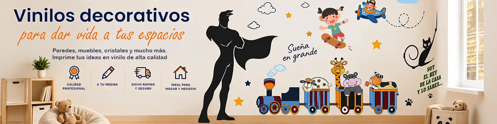 Vinilos decorativos para paredes y espacios infantiles