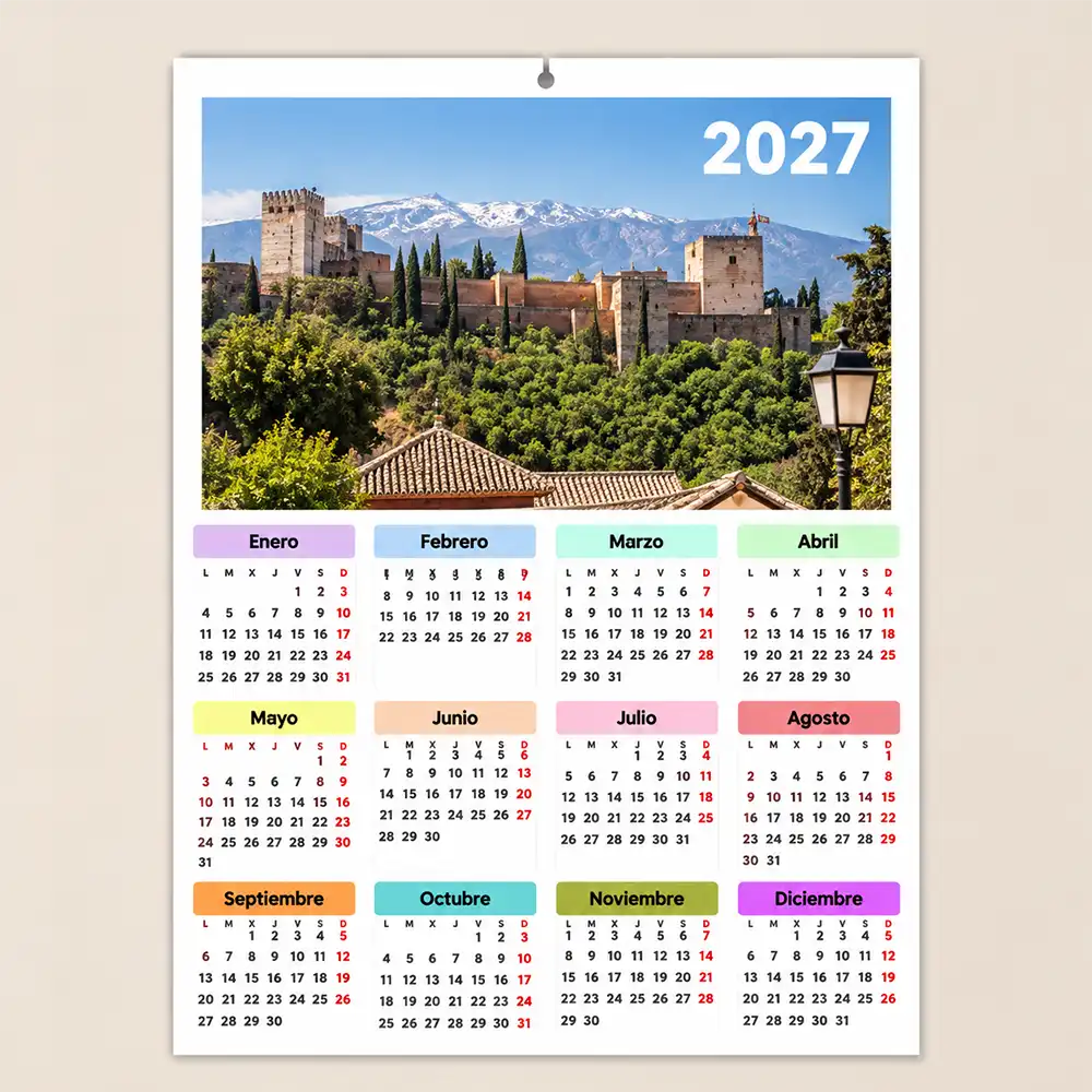 Calendario de pared en una sola lámina personalizado