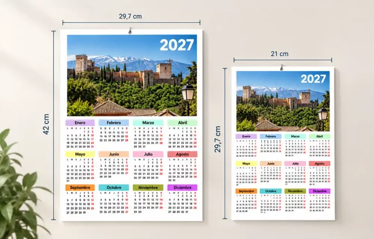 Calendario de pared personalizado en formatos A3 y A4