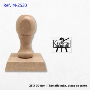 SELLO MADERA cuadrado 25 x 30 mm-