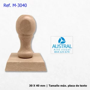 SELLO MADERA cuadrado 30 x 40 mm-