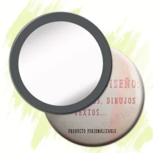 Chapas personalizadas con espejo, un detalle práctico y original para regalar. Grafishop.