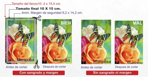 Diseño con sangrado para impresión profesional