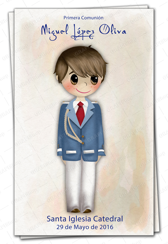 Recordatorio de Comunión Modelo 5 con diseño floral