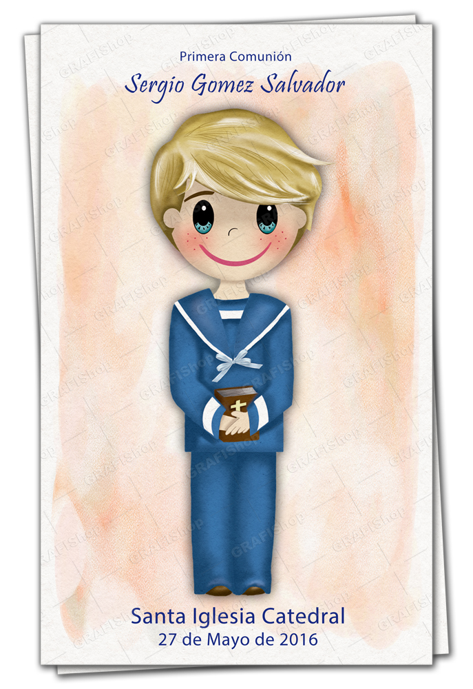 Recordatorio de Comunión Modelo 6 con diseño minimalista